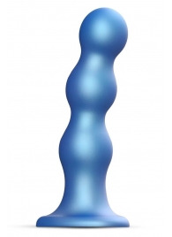Голубая насадка Strap-On-Me Dildo Plug Balls size S - Strap-on-me - купить с доставкой в Сергиевом Посаде