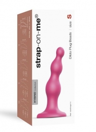 Розовая насадка Strap-On-Me Dildo Plug Beads size S - Strap-on-me - купить с доставкой в Сергиевом Посаде