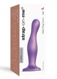 Фиолетовая насадка Strap-On-Me Dildo Plug Curvy size L - Strap-on-me - купить с доставкой в Сергиевом Посаде