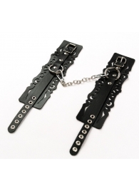 Узорчатые кожаные оковы с регулируемыми ремешками - Crazy Handmade - купить с доставкой в Сергиевом Посаде