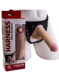 Страпон Harness из двух предметов: трусики с плугом и насадка-фаллос - 17 см. - LOVETOY (А-Полимер) - купить с доставкой в Сергиевом Посаде