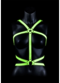 Портупея Body Harness с неоновым эффектом - размер L-XL - Shots Media BV - купить с доставкой в Сергиевом Посаде