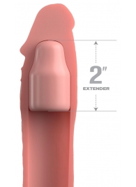 Телесная насадка-удлинитель 2 Inch Silicone X-tension with Strap - 20,3 см. - Pipedream - в Сергиевом Посаде купить с доставкой