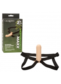 Телесный фаллопротез из силикона Extension with Harness - 15,75 см. - California Exotic Novelties - купить с доставкой в Сергиевом Посаде