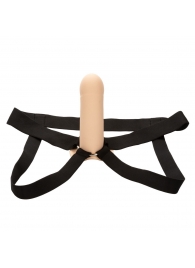 Телесный фаллопротез из силикона Extension with Harness - 15,75 см. - California Exotic Novelties - купить с доставкой в Сергиевом Посаде