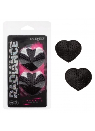 Черные пэстисы в форме сердечек Heart Pasties - California Exotic Novelties - купить с доставкой в Сергиевом Посаде