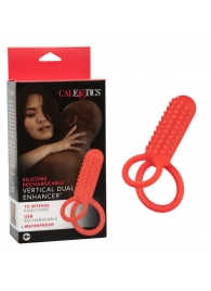 Красное эрекционное кольцо Silicone Rechargeable Vertical Dual Enhancer - California Exotic Novelties - в Сергиевом Посаде купить с доставкой