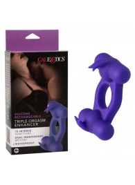 Фиолетовое эрекционное виброкольцо с двумя моторами Silicone Rechargeable Triple Orgasm Enhancer - California Exotic Novelties - в Сергиевом Посаде купить с доставкой