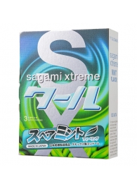 Презервативы Sagami Xtreme Mint с ароматом мяты - 3 шт. - Sagami - купить с доставкой в Сергиевом Посаде