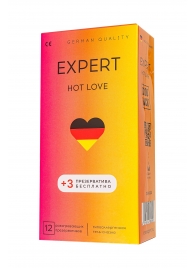 Презервативы EXPERT Hot Love с разогревающим эффектом - 12 шт.(+3 в подарок) - Expert - купить с доставкой в Сергиевом Посаде