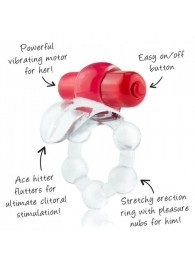 Виброкольцо с язычком и красным виброэлементом Overtime - Screaming O - в Сергиевом Посаде купить с доставкой