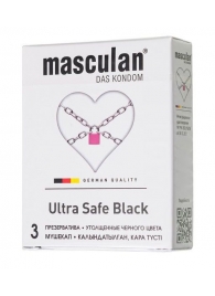 Ультрапрочные презервативы Masculan Ultra Safe Black - 3 шт. - Masculan - купить с доставкой в Сергиевом Посаде