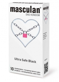 Ультрапрочные презервативы Masculan Ultra Safe Black - 10 шт. - Masculan - купить с доставкой в Сергиевом Посаде