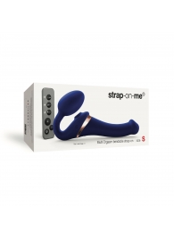 Синий безремневой страпон Multi Orgasm Size S с клиторальной стимуляцией - Strap-on-me - купить с доставкой в Сергиевом Посаде