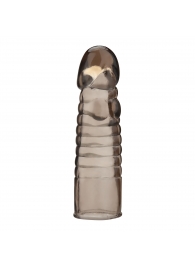 Дымчатая насадка-удлинитель Ribbed Realistic Penis Enhancing Sleeve Extension - 15,2 см. - BlueLine - в Сергиевом Посаде купить с доставкой