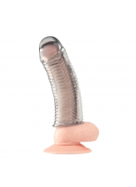 Текстурированная насадка на пенис Clear Textured Penis Enhancing Sleeve Extension - 16,5 см. - BlueLine - в Сергиевом Посаде купить с доставкой