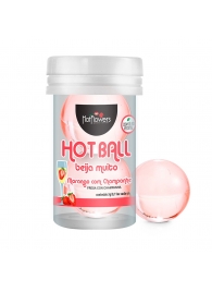 Лубрикант на масляной основе Hot Ball Beija Muito с ароматом клубники и шампанского (2 шарика по 3 гр.) - HotFlowers - купить с доставкой в Сергиевом Посаде