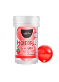 Лубрикант на масляной основе Hot Ball Beija Muito с ароматом клубники (2 шарика по 3 гр.) - HotFlowers - купить с доставкой в Сергиевом Посаде