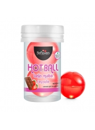 Лубрикант на масляной основе Hot Ball Beija Muito с ароматом шоколада и клубники (2 шарика по 3 гр.) - HotFlowers - купить с доставкой в Сергиевом Посаде