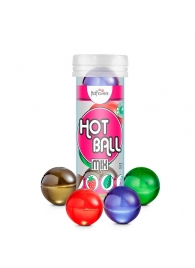 Ароматизированный лубрикант Hot Ball Mix на масляной основе (4 шарика по 3 гр.) - HotFlowers - купить с доставкой в Сергиевом Посаде