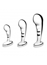 Набор из 3 стальных стимуляторов простаты Stainless Steel P-spot Training Set - b-Vibe - в Сергиевом Посаде купить с доставкой