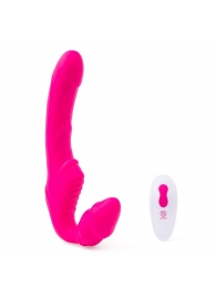 Розовый безремневой страпон на радиоуправлении Strapless Together - 22 см. - Together Toy - купить с доставкой в Сергиевом Посаде