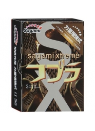 Суженные к основанию презервативы Sagami Xtreme COBRA - 3 шт. - Sagami - купить с доставкой в Сергиевом Посаде