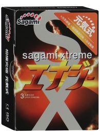 Презервативы Sagami Xtreme ENERGY с ароматом энергетика - 3 шт. - Sagami - купить с доставкой в Сергиевом Посаде