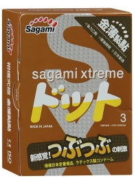 Презервативы Sagami Xtreme FEEL UP с точечной текстурой и линиями прилегания - 3 шт. - Sagami - купить с доставкой в Сергиевом Посаде