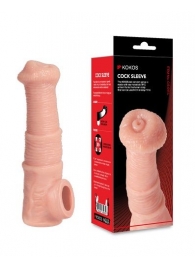 Телесная фантазийная насадка на член Cock Sleeve Size M - KOKOS - в Сергиевом Посаде купить с доставкой