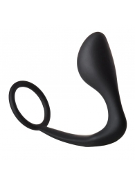 Черное эрекционное кольцо с анальной пробкой Anal Plug With Cockring - Dream Toys - в Сергиевом Посаде купить с доставкой