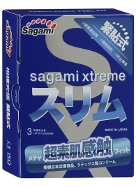 Розовые презервативы Sagami Xtreme FEEL FIT 3D - 3 шт. - Sagami - купить с доставкой в Сергиевом Посаде