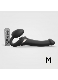 Черный безремневой страпон Multi Orgasm Size M с клиторальной стимуляцией - Strap-on-me - купить с доставкой в Сергиевом Посаде