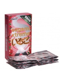 Презервативы Sagami Xtreme Strawberry c ароматом клубники - 10 шт. - Sagami - купить с доставкой в Сергиевом Посаде