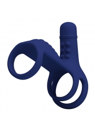 Синяя вибронасадка на пенис Vibrating Penis Sling - Baile - в Сергиевом Посаде купить с доставкой