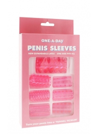 Набор из 7 розовых насадок на пенис ONE-A-DAY PENIS SLEEVES PINK - Seven Creations - в Сергиевом Посаде купить с доставкой
