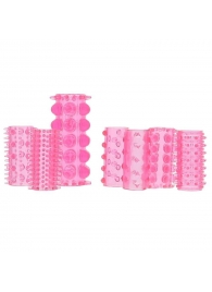 Набор из 7 розовых насадок на пенис ONE-A-DAY PENIS SLEEVES PINK - Seven Creations - в Сергиевом Посаде купить с доставкой