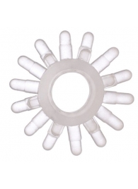 Прозрачное гелевое эрекционное кольцо с шипиками - Toyfa Basic - в Сергиевом Посаде купить с доставкой