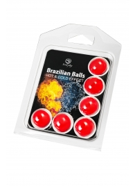 Набор из 6 шариков с массажным маслом Brazilian Balls с охлаждающим и разогревающим эффектом - Secret Play - купить с доставкой в Сергиевом Посаде