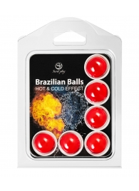 Набор из 6 шариков с массажным маслом Brazilian Balls с охлаждающим и разогревающим эффектом - Secret Play - купить с доставкой в Сергиевом Посаде