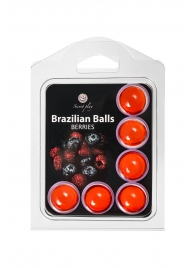 Набор из 6 шариков с массажным маслом Brazilian Balls с ароматом ягод - Secret Play - купить с доставкой в Сергиевом Посаде