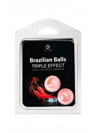 Набор из 2 шариков с массажным маслом Brazilian Balls с тройным эффектом - Secret Play - купить с доставкой в Сергиевом Посаде