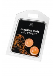 Набор из 2 шариков с массажным маслом Brazilian Balls с разогревающим эффектом - Secret Play - купить с доставкой в Сергиевом Посаде