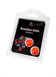 Набор из 2 шариков с массажным маслом Brazilian Balls с ароматом ягод - Secret Play - купить с доставкой в Сергиевом Посаде