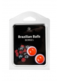 Набор из 2 шариков с массажным маслом Brazilian Balls с ароматом ягод - Secret Play - купить с доставкой в Сергиевом Посаде