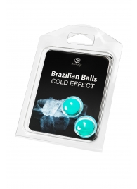 Набор из 2 шариков с массажным маслом Brazilian Balls с охлаждающим эффектом - Secret Play - купить с доставкой в Сергиевом Посаде