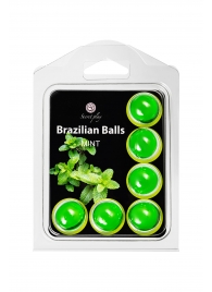 Набор из 6 шариков с массажным маслом Brazilian Balls с ароматом мяты - Secret Play - купить с доставкой в Сергиевом Посаде