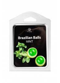 Набор из 2 шариков с массажным маслом Brazilian Balls с ароматом мяты - Secret Play - купить с доставкой в Сергиевом Посаде