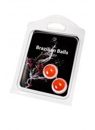 Набор из 2 шариков с массажным маслом Brazilian Balls с ароматом вишни - Secret Play - купить с доставкой в Сергиевом Посаде