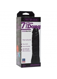 Насадка-фаллоимитатор для страпон-систем Vac-U-Lock CodeBlack 7 Inch Thin Dong - 18,3 см. - Doc Johnson - купить с доставкой в Сергиевом Посаде